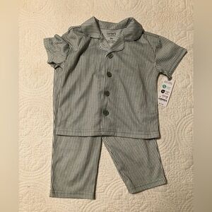 Carter's Grey Striped Toddler Pajama Set